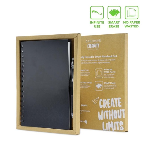 [Inchcape - GSSN 9553] Santhome® Eternity - The Reusable Notebook & Pen Set - Black