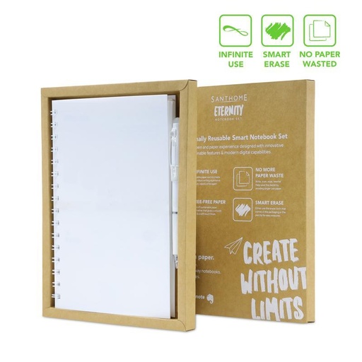 [Inchcape - GSSN 9554] Santhome® Eternity - The Reusable Notebook & Pen Set - White